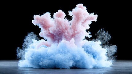 Poster - A stunning sky displaying a pink and blue cloud formation during sunset with vibrant colors and light