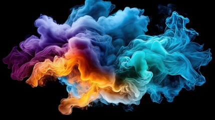 Poster - Striking display of colored smoke billowing beautifully in the air creating artistic effects