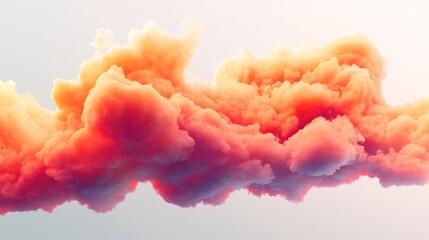Poster - an abstract rendering of a fluffy orange cloud against a light background evokes a sense of warmth and soft energy, suggesting a tranquil atmosphere for artistic exploration