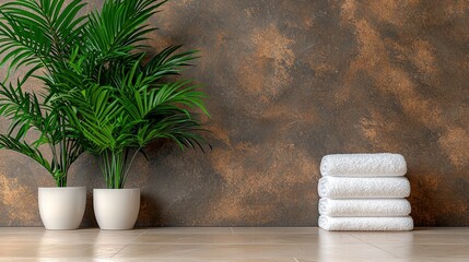 Aufkleber - Bright and inviting bathroom featuring a green plant adding a touch of nature and relaxation