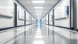 © ganteng - endless corridor in a modern hospital setting illuminated by bright lights reflecting on the polished floor creating a sense of sterile spaciousness