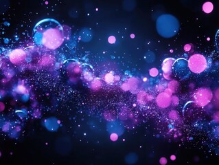 abstract swirling cosmic dust with vibrant pink and blue glowing particles