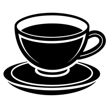 Tea Cup and Saucer Icon  with festive, printable graphic designs for instant digital download.