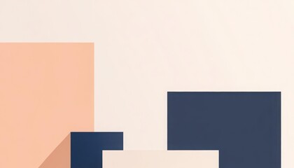 Poster - Abstract geometric shapes in soft colors creating a minimalist design aesthetic. Copy space, 300 dpi, commercial use