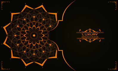 Poster - mandala luxury floral template with curve line, ornament and light effect | creative mandala design 