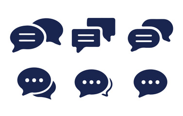 Poster - Text Message Icon. Talk bubble, dialog. Web icon set. Online communication. Conversation, SMS, Notification, Group Chat. Chatting icons in different. Vector Illustration Eps 10