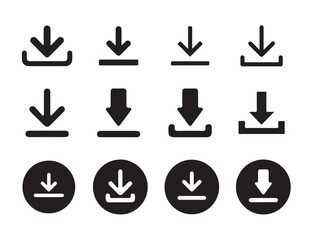 Fototapete - Download and upload icon vector. symbol, sign. Download icon files. Software download icon . Web icon set . Icons collection. Vector illustration eps 10.