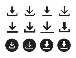 Fototapete - Download and upload icon vector. symbol, sign. Download icon files. Software download icon . Web icon set . Icons collection. Vector illustration eps 10.