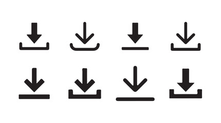 Fototapete - Download and upload icon vector. symbol, sign. Download icon files. Software download icon . Web icon set . Icons collection. Vector illustration eps 10.