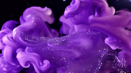 Wall Mural - vibrant purple ink cloud in dark space