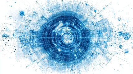 Abstract blue digital technology background.