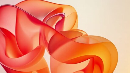Poster - vibrant abstract design fluid movement of warm curves and gradient shapes in red and orange, evoking