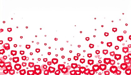 Wall Mural - Social media like and heart icons background, vector illustration