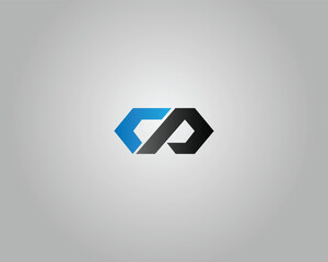 Poster - Abstract CP Letter Logo Design Minimalist Modern Vector Template.