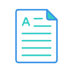Poster - Blue document icon with letter A and text lines