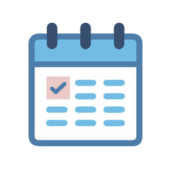 Poster - Blue and White Calendar Icon on Black Background, Vector