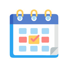 Poster - Calendar icon with schedule appointment flat design illustration