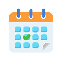 Poster - Vector calendar icon with check mark over black background