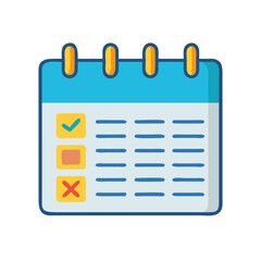 Poster - Simple calendar icon with checkmark and schedule items listed