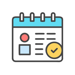 Poster - Calendar icon with check mark on black background