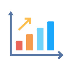 Poster - Growing bar chart with an upward trending arrow indicator