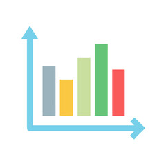 Poster - Colorful Bar Chart Graphic on Black Background Showing Growth