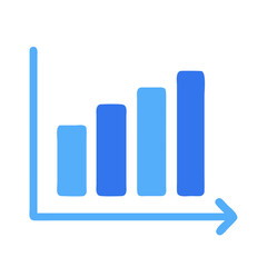 Poster - Ascending blue bar graph illustration with increasing values