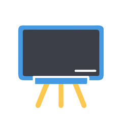 Poster - Simple school chalkboard icon on stand against black backdrop