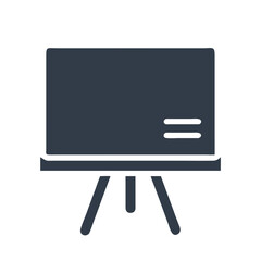 Poster - Dark Blue Presentation Board Icon on Black Background Design