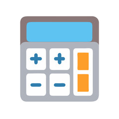 Poster - Simple flat design calculator icon on black background square