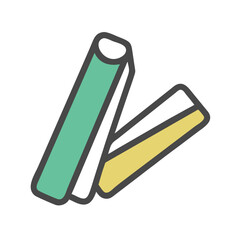 Poster - Two colorful sticks lying diagonally on a black surface