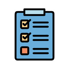 Poster - Clipboard with Checklist Items and Status Boxes Vector Graphic