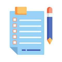 Poster - Minimalist Checklist with Pencil Icon for Task Management