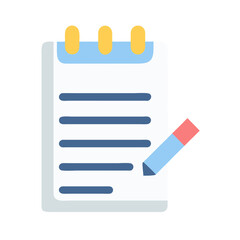Poster - Notebook with pencil icon for notes and planning design