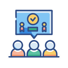 Poster - Team agreement icon with group of people in meeting