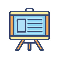 Poster - Presentation board illustration in outlined flat design style