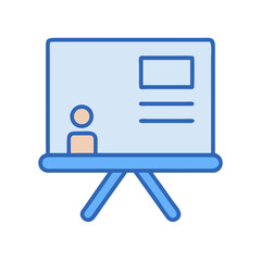 Poster - Presentation board illustration in light blue color scheme icon