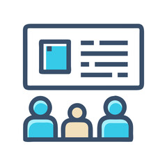 Poster - Iconic presentation visual displaying speaker with three audience members
