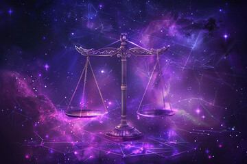 Wall Mural - abstract composition with concept of libra zodiac sign symbol