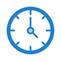 Poster - Blue clock illustration on black background depicting time