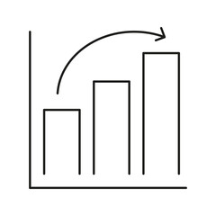 Poster - Bar Chart With Downward Arrow Line Icon. Business Decline, Financial Loss, And Market Downturn Outline Symbol. Economic Analysis And Trend Tracking. Editable Stroke. Isolated Vector Illustration