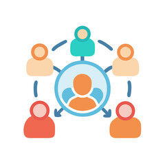Poster - Digital network connecting diverse individuals to a central hub