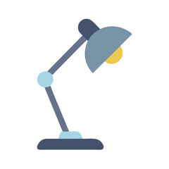 Poster - Blue Desk Lamp Design on Black Background for Home Office