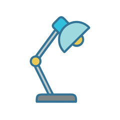 Poster - Illustration of an adjustable desk lamp on black background
