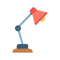 Poster - Simple Desk Lamp Isolated on Black Background Illustration