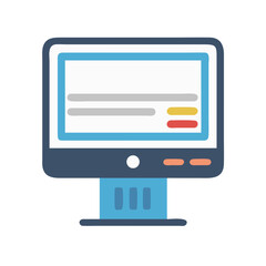 Poster - Stylized desktop computer illustration on a black background