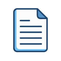 Poster - Single white document icon with blue border and lines