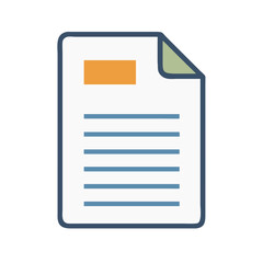 Poster - Flat paper document icon illustration on black background