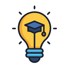 Poster - Education concept light bulb with graduation cap inside vector
