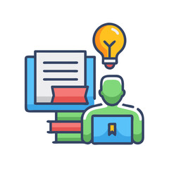 Poster - Conceptual illustration of creative process and innovative thinking online